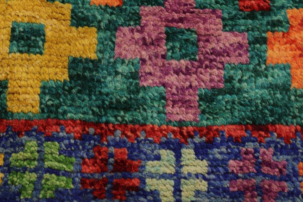 handmade Modern Balouchi Green Blue Hand Knotted RECTANGLE 100% WOOL area rug 5x7