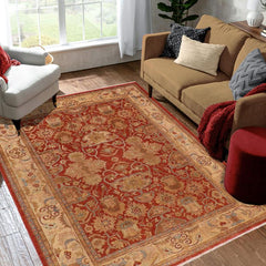 handmade Traditional Kafkaz Rust Beige Hand Knotted RECTANGLE 100% WOOL area rug 9 x 11