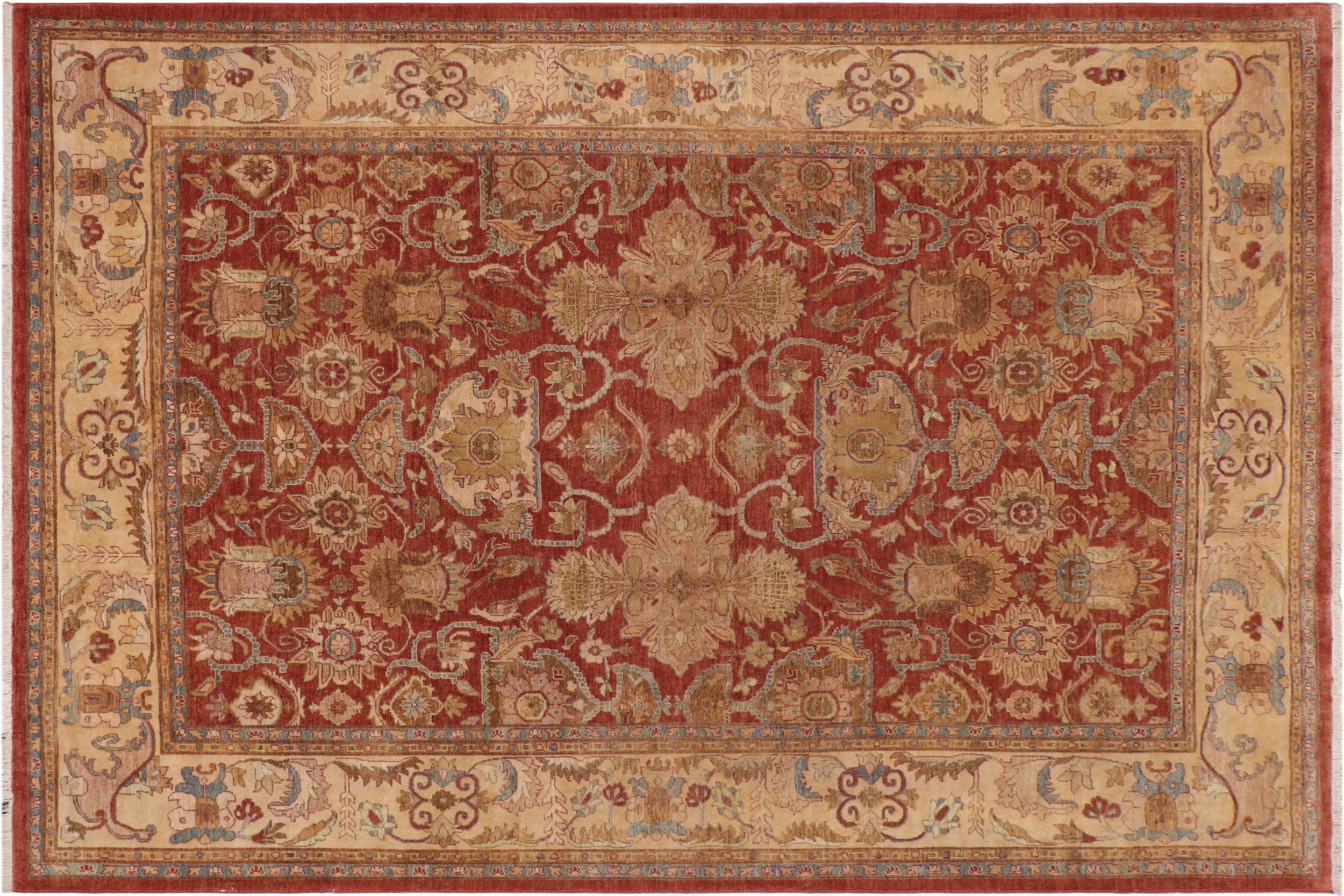 handmade Traditional Kafkaz Rust Beige Hand Knotted RECTANGLE 100% WOOL area rug 9x11