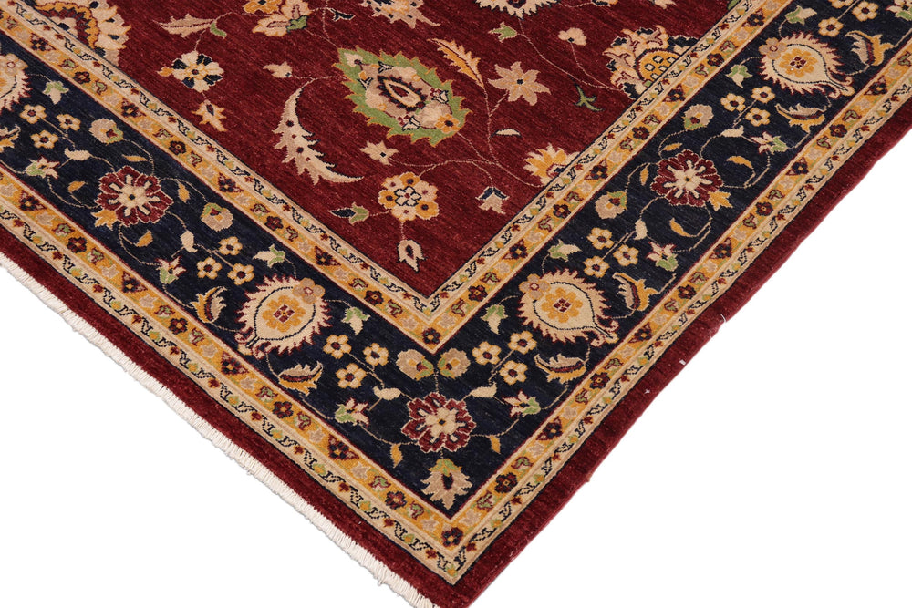 handmade Traditional Kafkaz Red Blue Hand Knotted RECTANGLE 100% WOOL area rug 9x12
