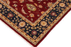 handmade Traditional Kafkaz Red Blue Hand Knotted RECTANGLE 100% WOOL area rug 9 x 12