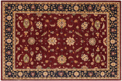 handmade Traditional Kafkaz Red Blue Hand Knotted RECTANGLE 100% WOOL area rug 9x12