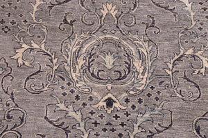 handmade Modern Kafkaz Gray Ivory Hand Knotted RECTANGLE 100% WOOL area rug 6' x 9'