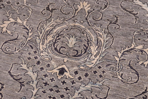 handmade Modern Kafkaz Gray Ivory Hand Knotted RECTANGLE 100% WOOL area rug 6' x 9'