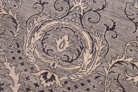 handmade Modern Kafkaz Gray Ivory Hand Knotted RECTANGLE 100% WOOL area rug 6' x 9'