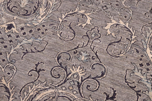 handmade Modern Kafkaz Gray Ivory Hand Knotted RECTANGLE 100% WOOL area rug 6' x 9'