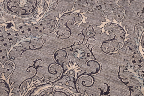 handmade Modern Kafkaz Gray Ivory Hand Knotted RECTANGLE 100% WOOL area rug 6' x 9'