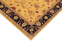 handmade Traditional Kafkaz Gold Blue Hand Knotted RECTANGLE 100% WOOL area rug 9 x 12