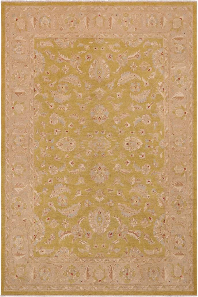 handmade Traditional Kafkaz Lt. Green Taupe Hand Knotted RECTANGLE 100% WOOL area rug 9 x 12