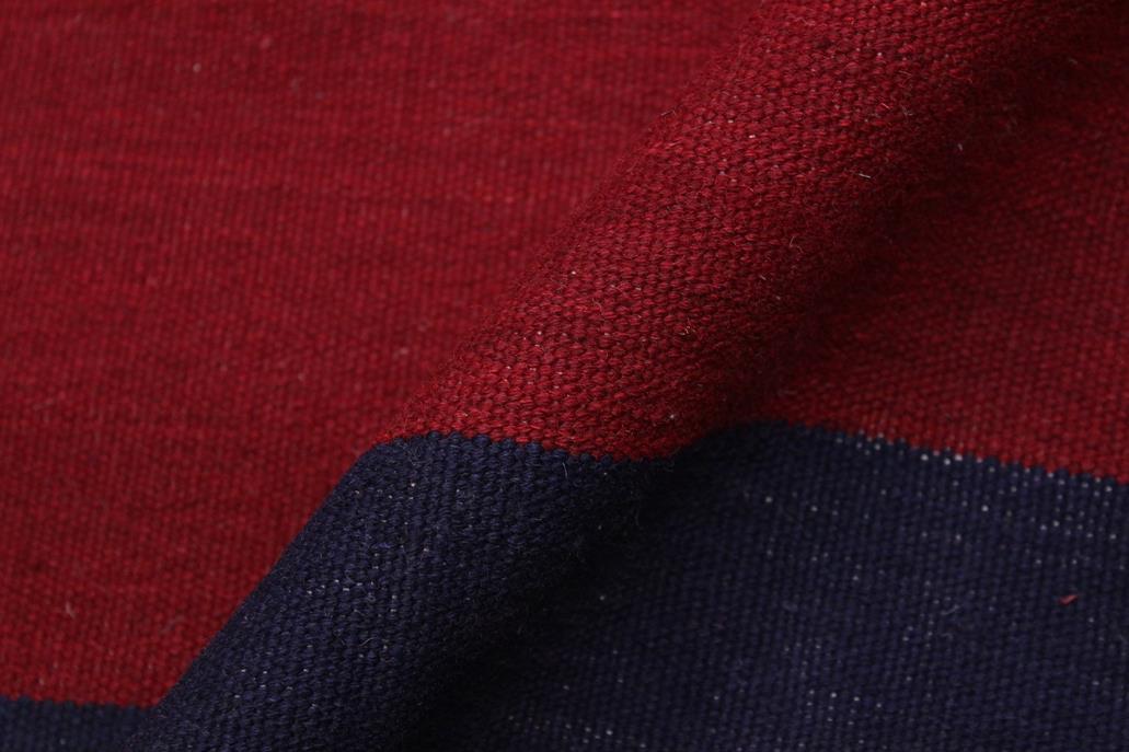 Flat Weave Kilim Antique Navaho Vintage handmade Modern Kilim Blue Red Hand-Woven Rectangle 100% Wool Area Rug 6x9 