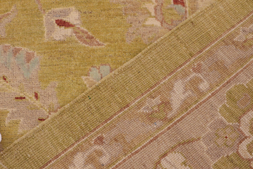 handmade Transitional Kafkaz Lt. Green Taupe Hand Knotted RECTANGLE 100% WOOL area rug 9' x 12'