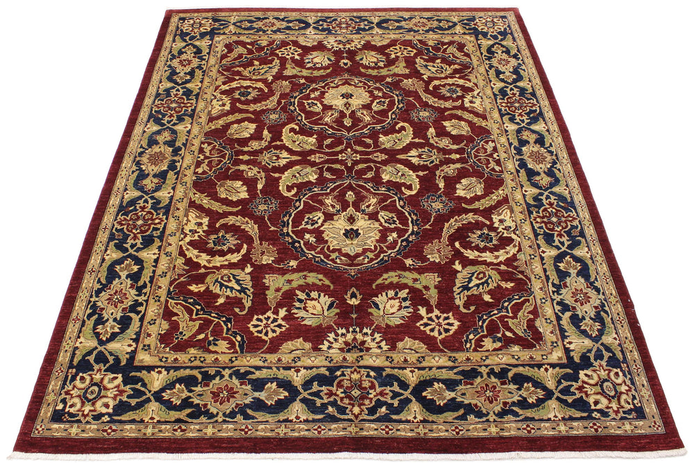 handmade Traditional Kafkaz Red Blue Hand Knotted RECTANGLE 100% WOOL area rug 9x12