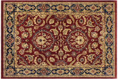 handmade Traditional Kafkaz Red Blue Hand Knotted RECTANGLE 100% WOOL area rug 9x12