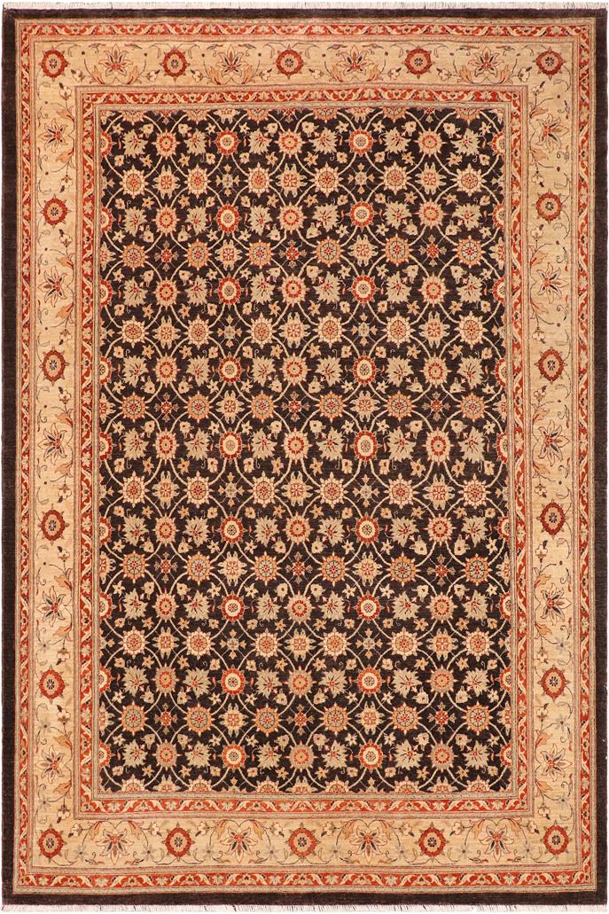 handmade Transitional Kafkaz Brown Beige Hand Knotted RECTANGLE 100% WOOL area rug 9 x 12