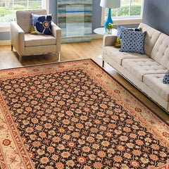 handmade Transitional Kafkaz Brown Beige Hand Knotted RECTANGLE 100% WOOL area rug 9 x 12