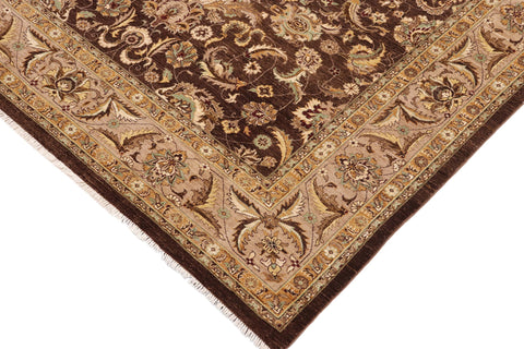 handmade Traditional Kafkaz Brown Tan Hand Knotted RECTANGLE 100% WOOL area rug 9x12