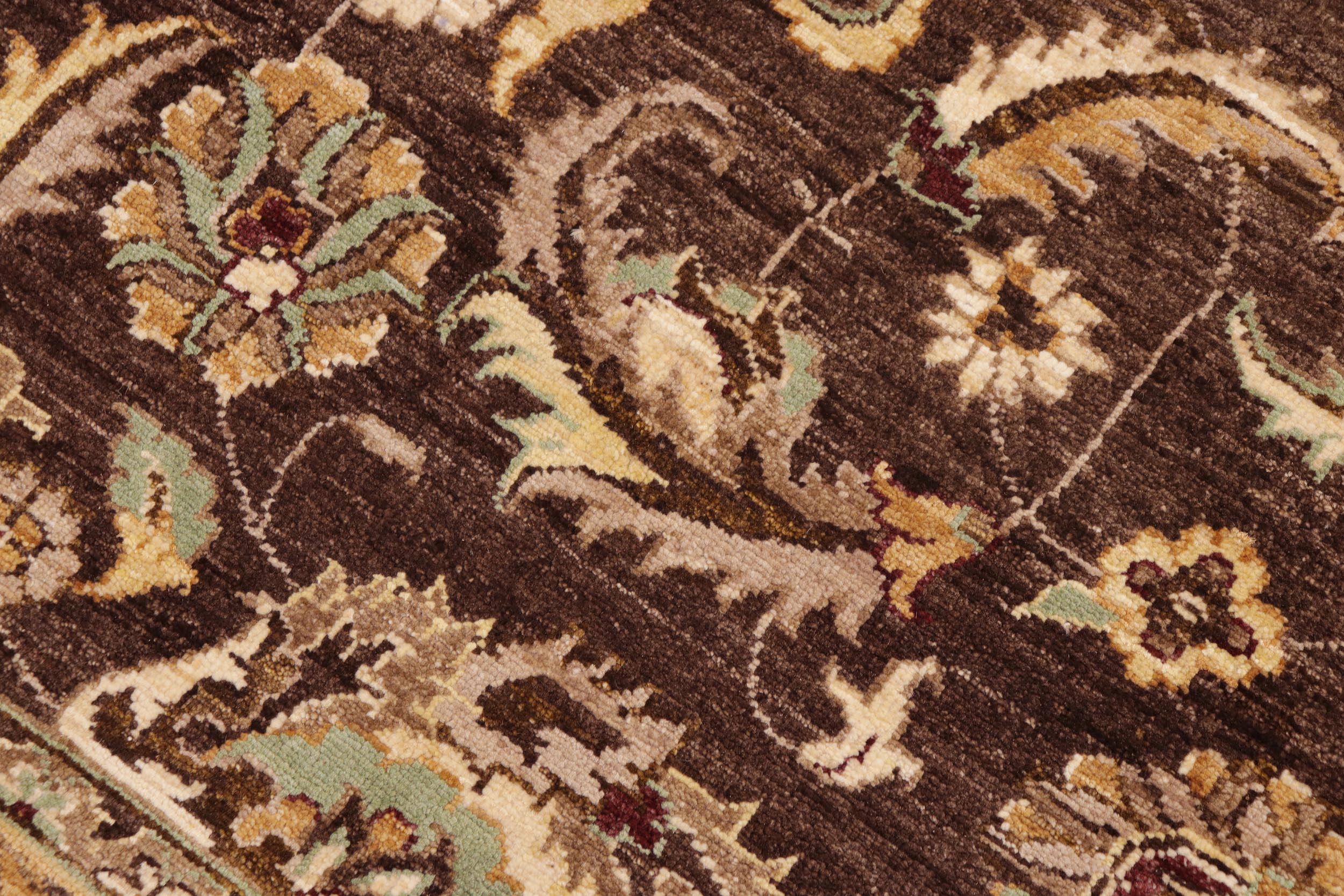 handmade Traditional Kafkaz Brown Tan Hand Knotted RECTANGLE 100% WOOL area rug 9x12