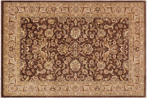 handmade Traditional Kafkaz Brown Tan Hand Knotted RECTANGLE 100% WOOL area rug 9x12