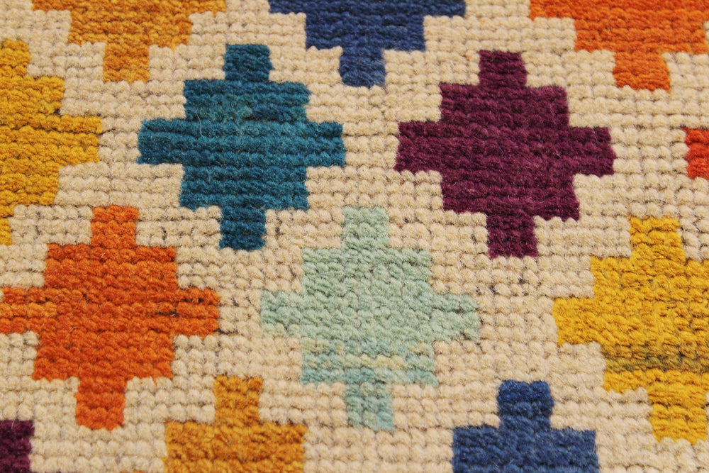 handmade Modern Balouchi Beige Blue Hand Knotted RECTANGLE 100% WOOL area rug 5x7