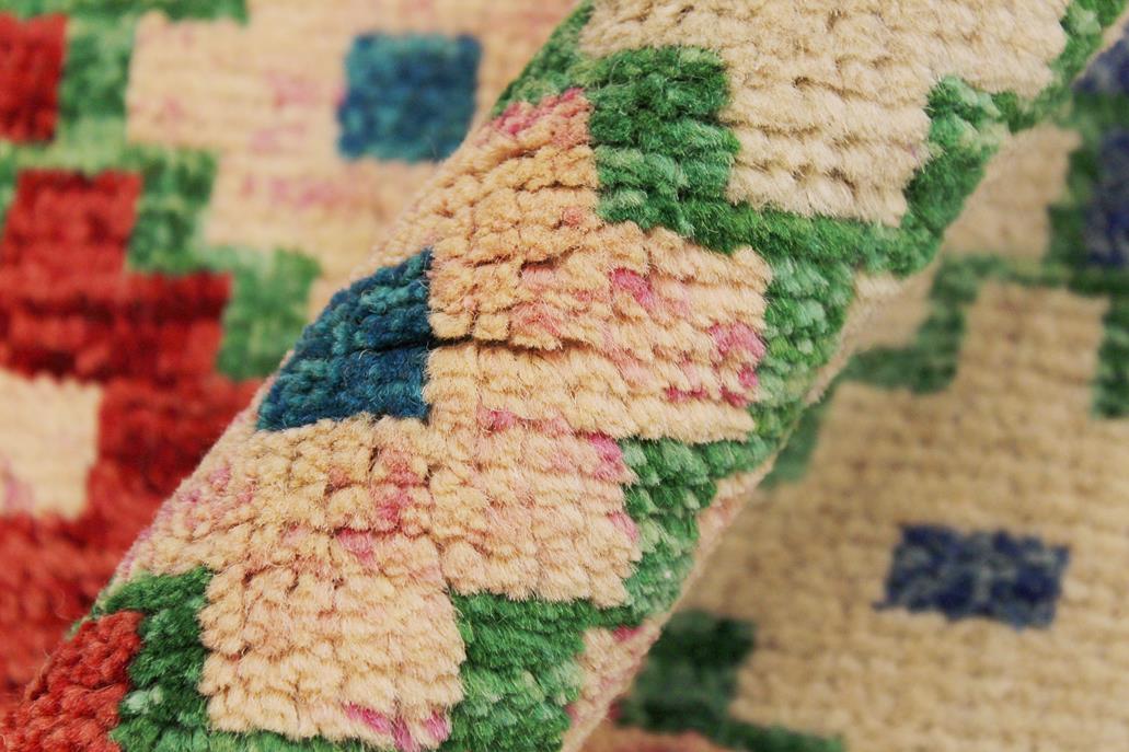 handmade Modern Balouchi Blue Orange Hand Knotted RECTANGLE 100% WOOL area rug 6x8