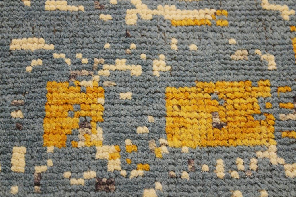 handmade Modern Balouchi Blue Beige Hand Knotted RECTANGLE 100% WOOL area rug 5x6