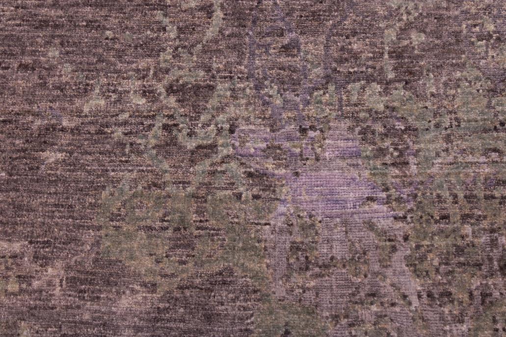 handmade Modern Kafkaz Brown Green Hand Knotted RECTANGLE WOOL&SILK area rug 6 x 9