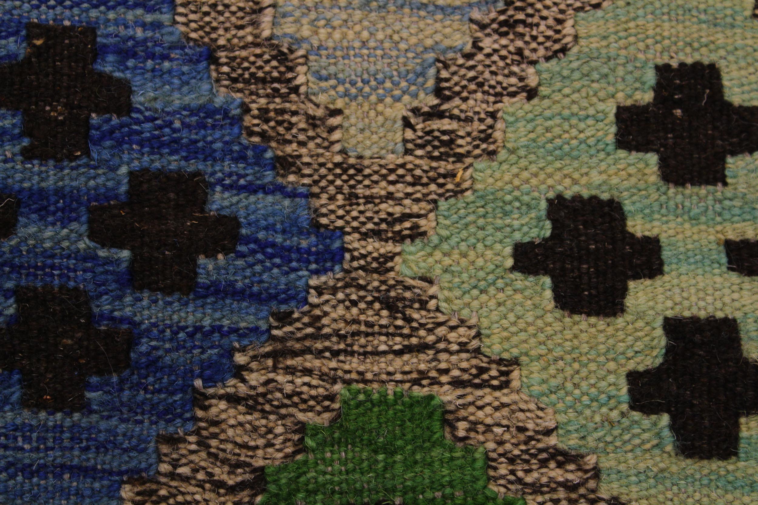 handmade Geometric Kilim Gray Blue Hand-Woven RECTANGLE 100% WOOL area rug 4 x 6