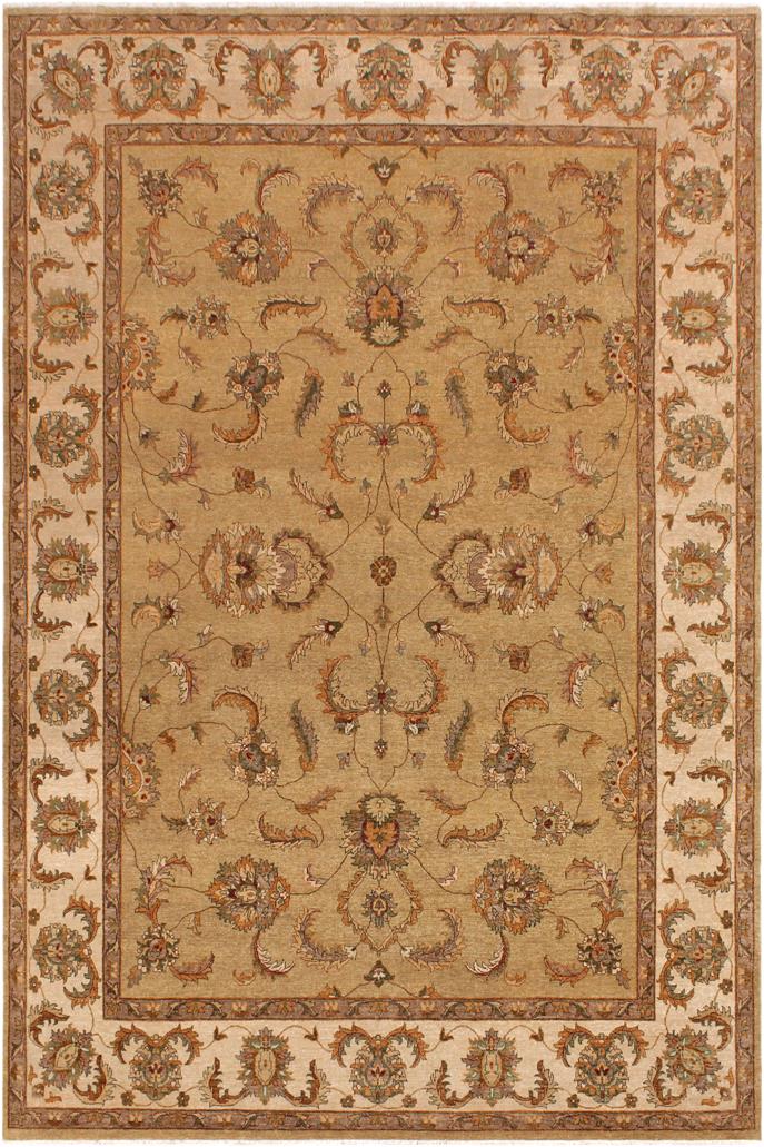 handmade Traditional Kafkaz Gold Beige Hand Knotted RECTANGLE 100% WOOL area rug 9 x 12