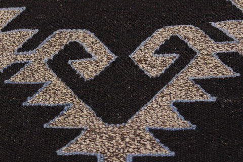 handmade Modern Kilim Brown Gray Hand-Woven RECTANGLE 100% WOOL area rug 5x6