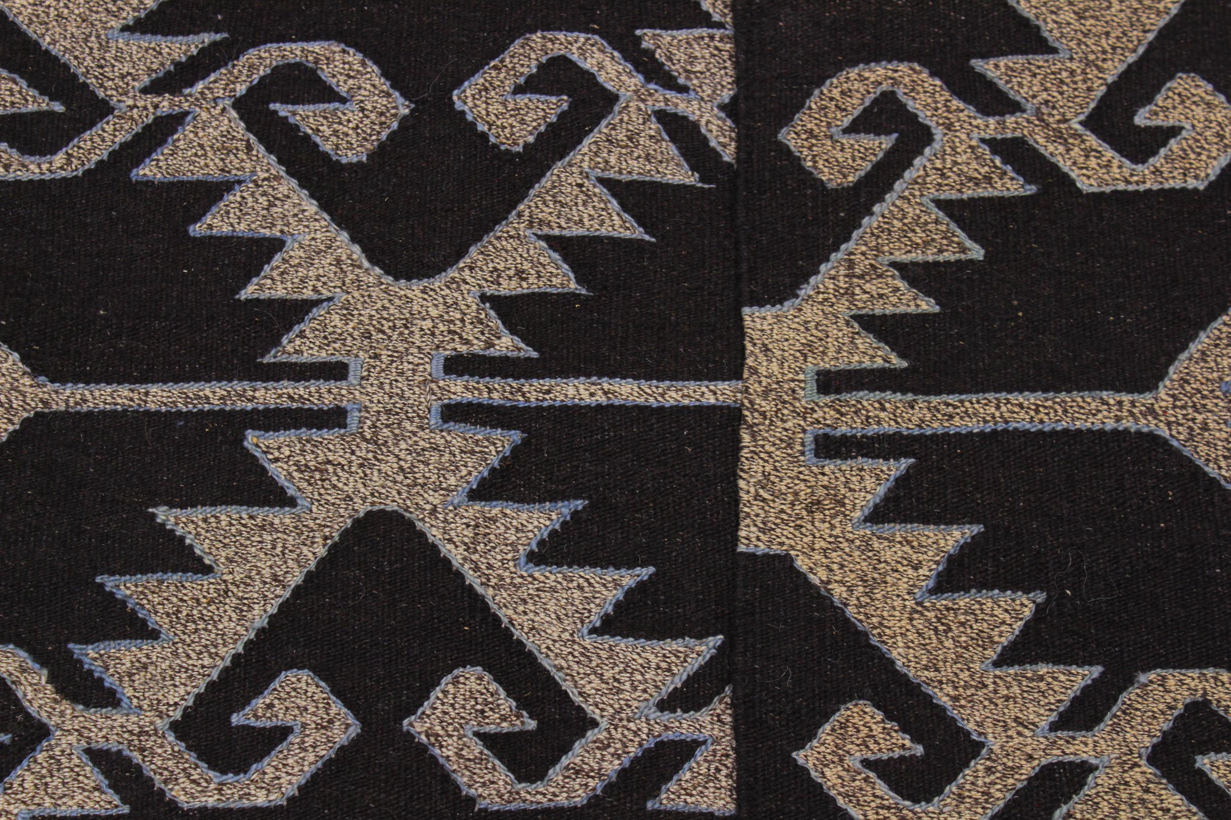 handmade Modern Kilim Brown Gray Hand-Woven RECTANGLE 100% WOOL area rug 5x6
