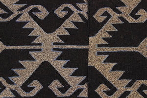 handmade Modern Kilim Brown Gray Hand-Woven RECTANGLE 100% WOOL area rug 5x6