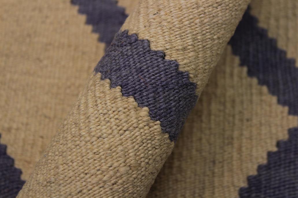 Flat Weave Kilim Antique Navaho Vintage handmade Modern Kilim Beige Purple Hand-Woven Rectangle 100% Wool Area Rug 7x10 