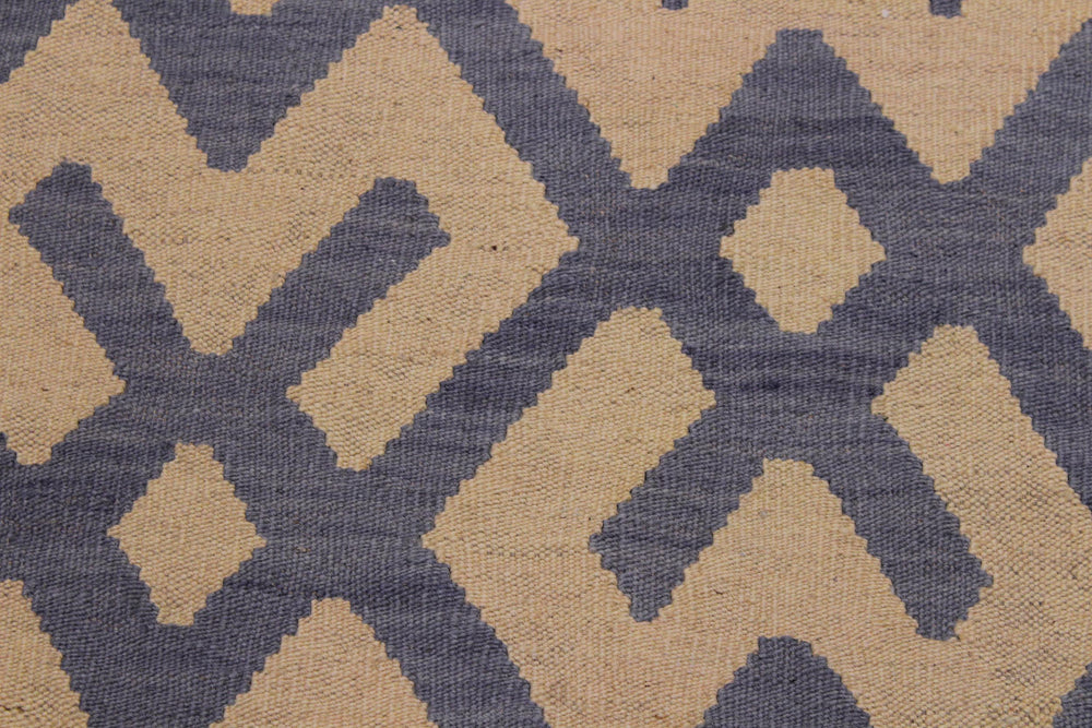 handmade Modern Kilim Beige Purple Hand-Woven RECTANGLE 100% WOOL area rug 6' x 8'