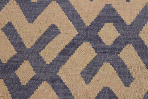 handmade Modern Kilim Beige Purple Hand-Woven RECTANGLE 100% WOOL area rug 6' x 8'