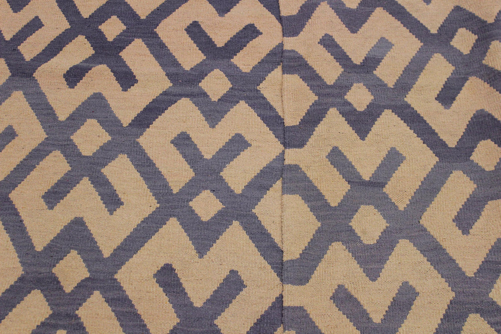 handmade Modern Kilim Beige Purple Hand-Woven RECTANGLE 100% WOOL area rug 6' x 8'
