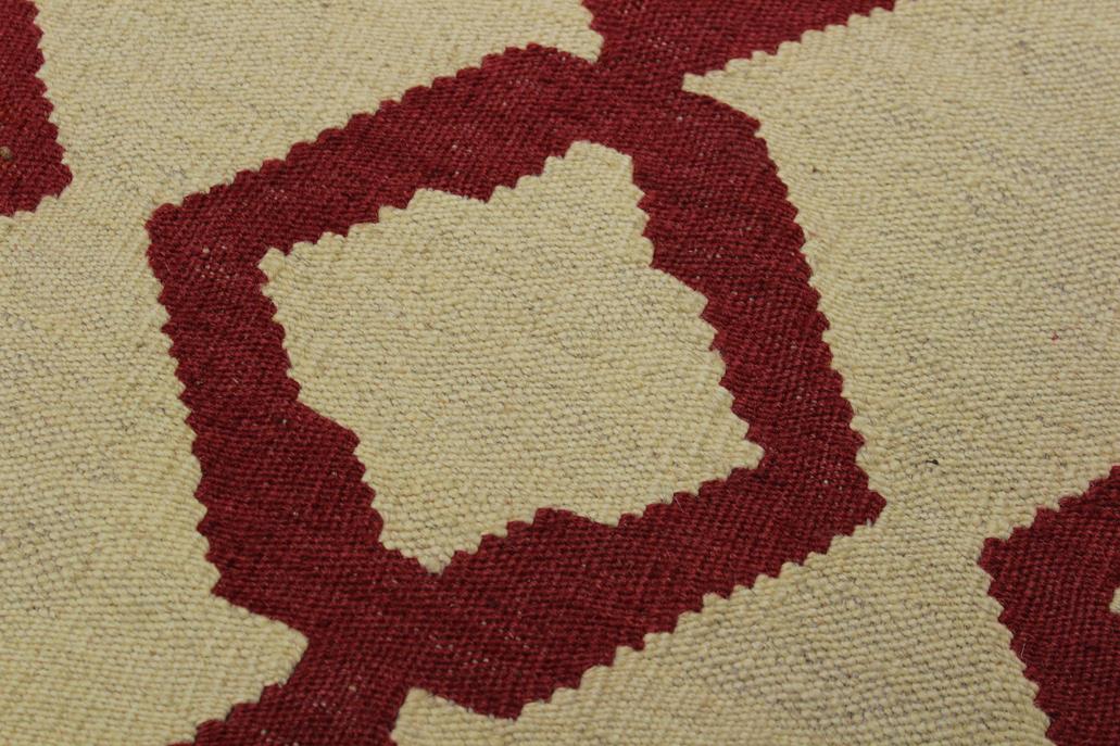 Flat Weave Kilim Antique Navaho Vintage handmade Modern Kilim Beige Red Hand-Woven Rectangle 100% Wool Area Rug 4x6 