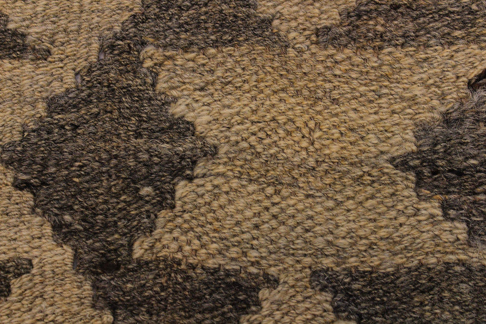 handmade Modern Kilim Gray Brown Hand-Woven RECTANGLE 100% WOOL area rug 6' x 8'