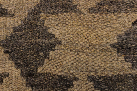 handmade Modern Kilim Gray Brown Hand-Woven RECTANGLE 100% WOOL area rug 6' x 8'