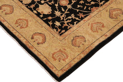 handmade Traditional Kafkaz Black Gold Hand Knotted RECTANGLE 100% WOOL area rug 9 x 12