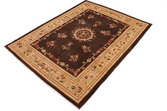 handmade Traditional Kafkaz Brown Tan Hand Knotted RECTANGLE 100% WOOL area rug 9 x 12