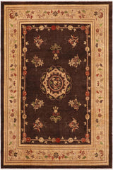 handmade Traditional Kafkaz Brown Tan Hand Knotted RECTANGLE 100% WOOL area rug 9 x 12