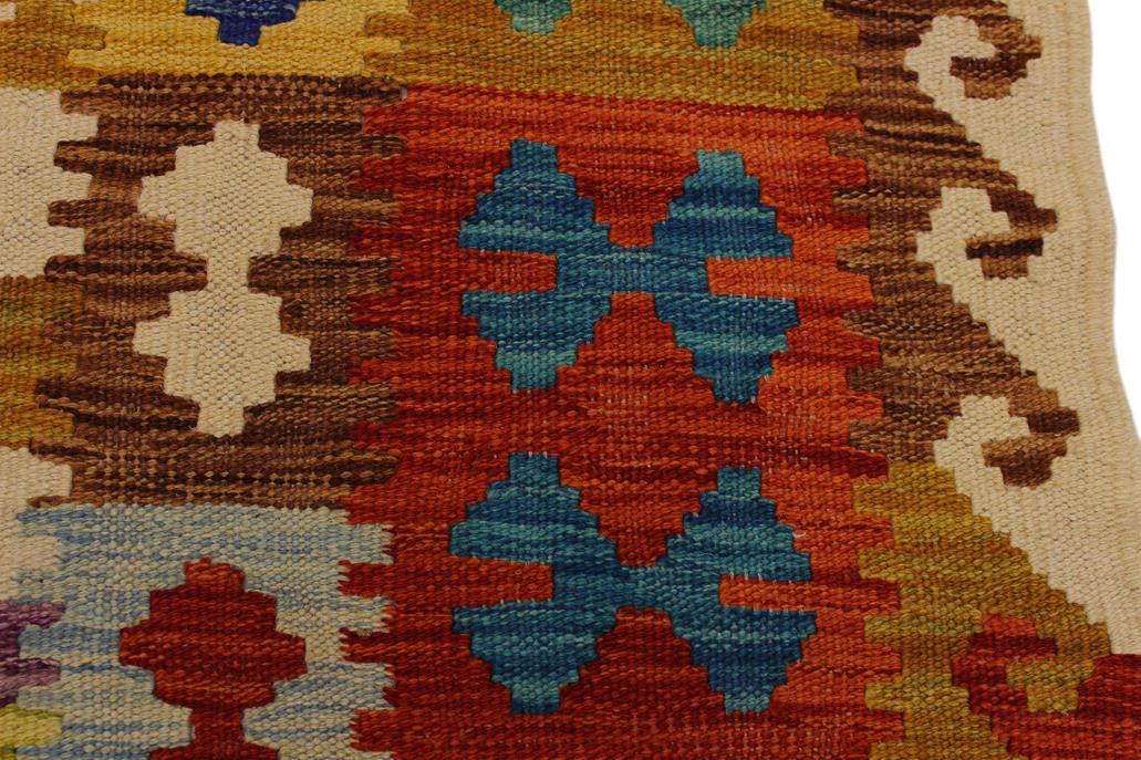 Flat Weave Kilim Antique Navaho Vintage handmade Geometric Kilim Beige Rust Hand-Woven Rectangle 100% Wool Area Rug 6x8 