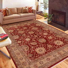 handmade Traditional Kafkaz Rust Tan Hand Knotted RECTANGLE 100% WOOL area rug 9 x 12