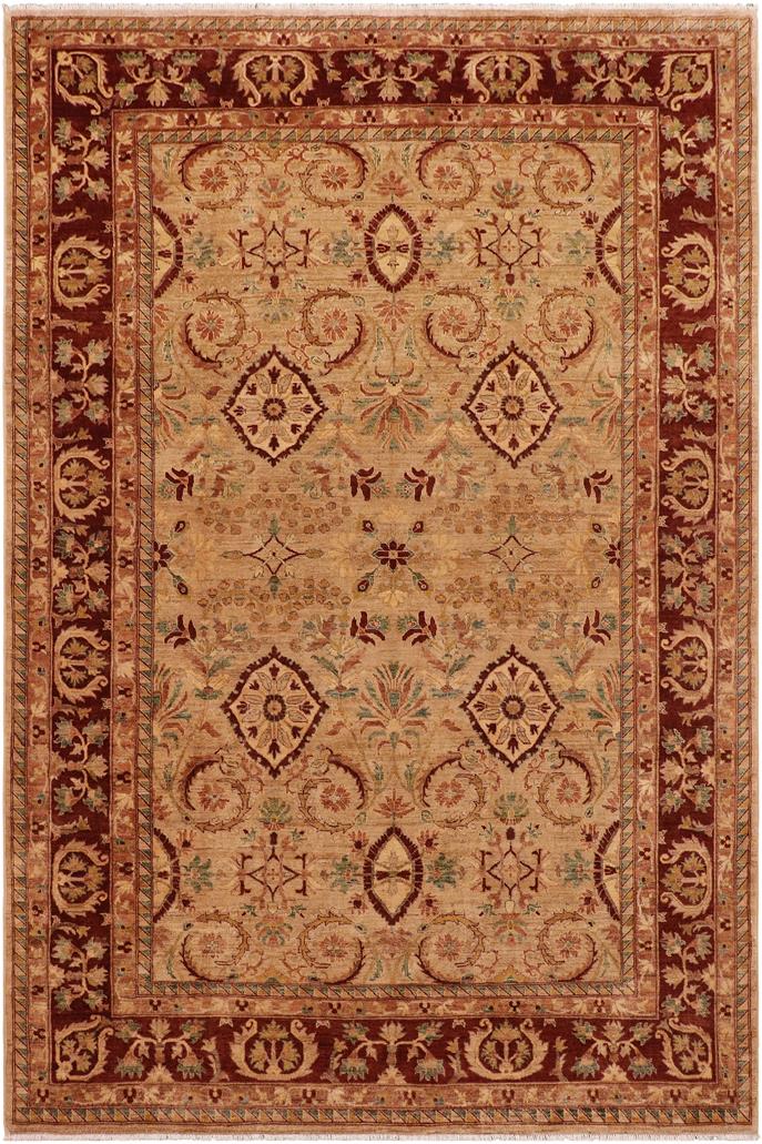 handmade Traditional Kafkaz Tan Brown Hand Knotted RECTANGLE 100% WOOL area rug 9 x 12