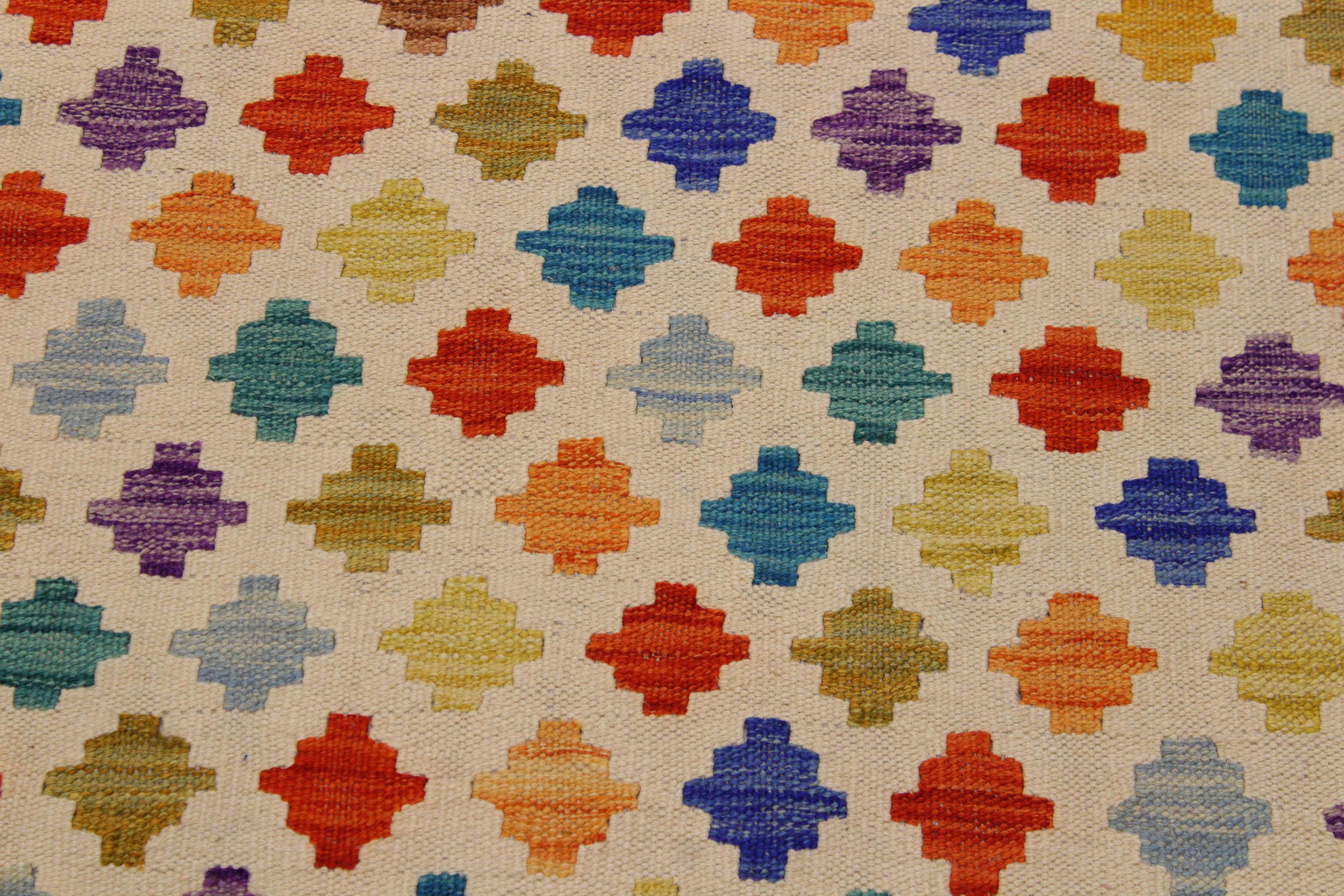 handmade Modern Kilim Beige Blue Hand-Woven RECTANGLE 100% WOOL area rug 5x8