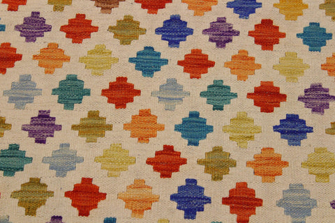 handmade Modern Kilim Beige Blue Hand-Woven RECTANGLE 100% WOOL area rug 5x8