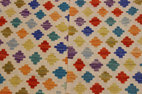 handmade Modern Kilim Beige Blue Hand-Woven RECTANGLE 100% WOOL area rug 5x8