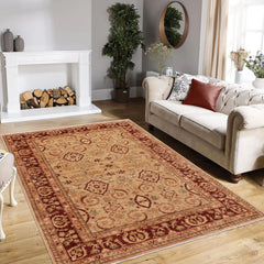 handmade Traditional Kafkaz Tan Brown Hand Knotted RECTANGLE 100% WOOL area rug 9x12