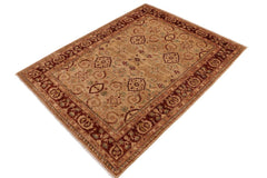 handmade Traditional Kafkaz Tan Brown Hand Knotted RECTANGLE 100% WOOL area rug 9 x 12