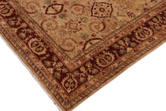 handmade Traditional Kafkaz Tan Brown Hand Knotted RECTANGLE 100% WOOL area rug 9 x 12
